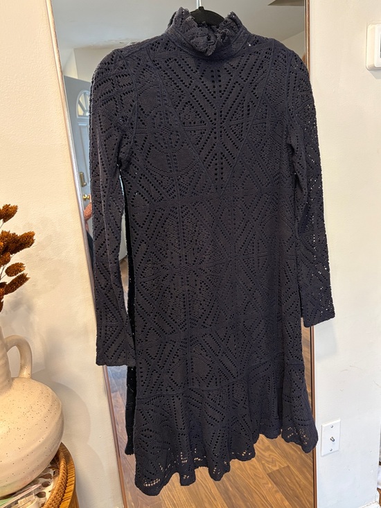 See By Chloe Dresses & Skirts - See by Chloe Women's navy Crochet Long-Sleeve Turtleneck Dress